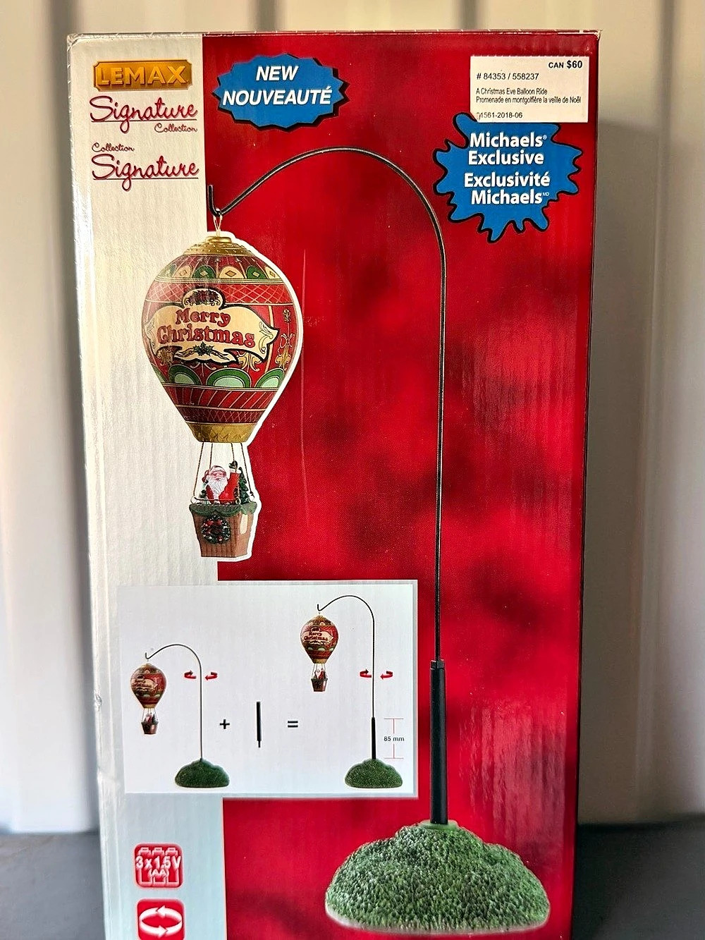 Lemax Signature Collection Animated Christmas Santa Hot Air Balloon Figurine